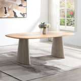 Ogin Gray Travertine Dining Table