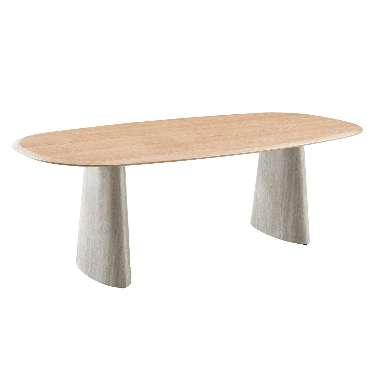 Ogin Gray Travertine Dining Table