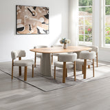 Ogin Gray Travertine Dining Table