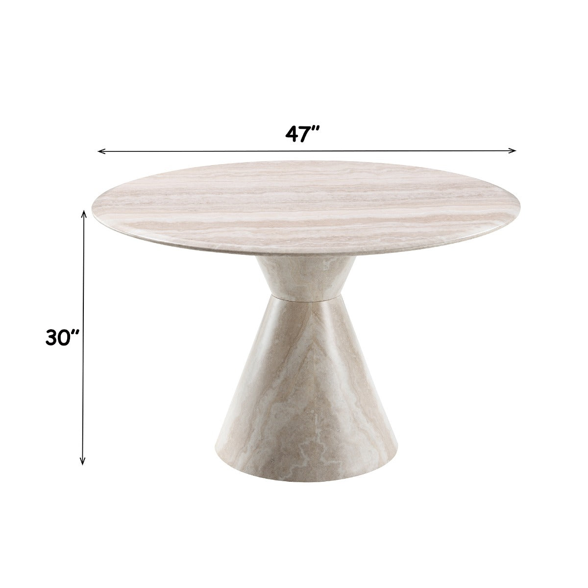 Ogin Dark Beige/Natural Round Dining Table