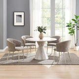 Ogin Dark Beige/Natural Round Dining Table