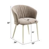 Ogin Dark Beige/Natual Arm Chair (Set of 2)