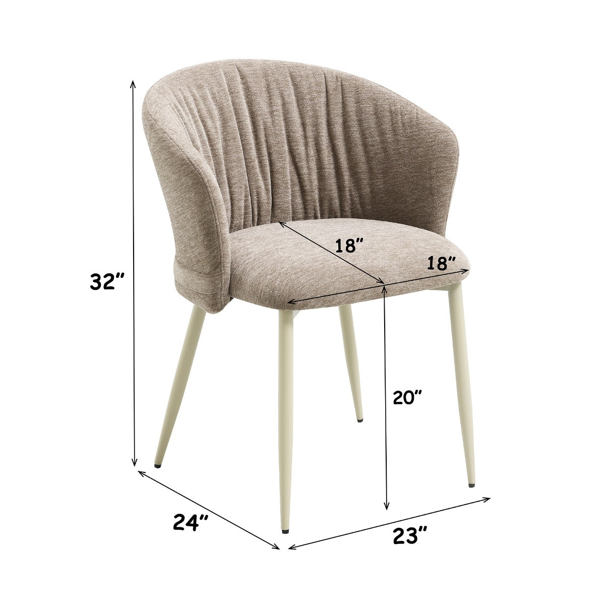 Ogin Dark Beige/Natual Arm Chair (Set of 2)