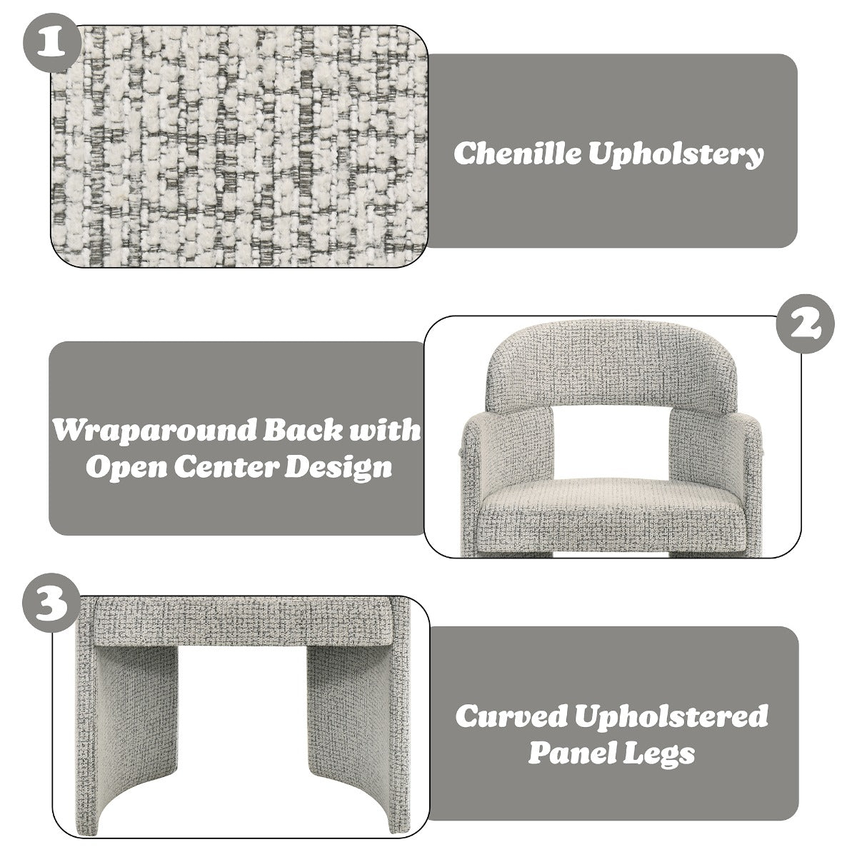 Kyree Chenille/Walnut Arm Chair (Set of 2)