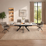 Branson Black Chair W/Swivel (Set-2)