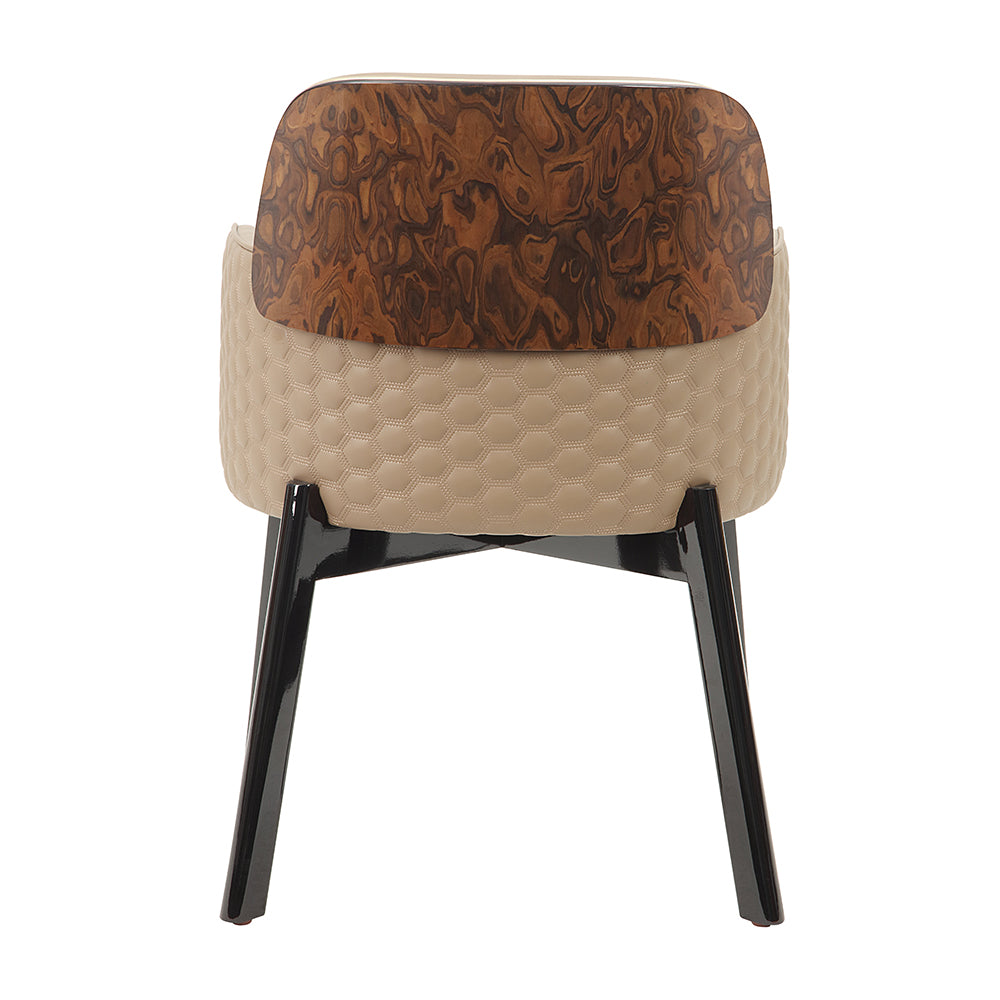 Jamonica Latte Leatherette/Black Arm Chair