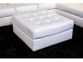 Donlen White Faux Leather Oversized Accent Ottoman - Ornate Home
