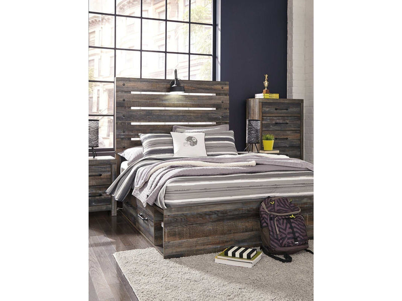 (Online Special Price) Drystan Multi Color Full Panel Bed w/ 4 Storage Drawers - Ornate Home