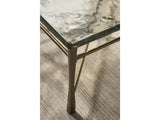 Cirrus Antique Brass/Cast Glass 36" Square Aluminum Base Cocktail Table