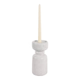 Bethune White Large Crackle Traditional Pillar Holder