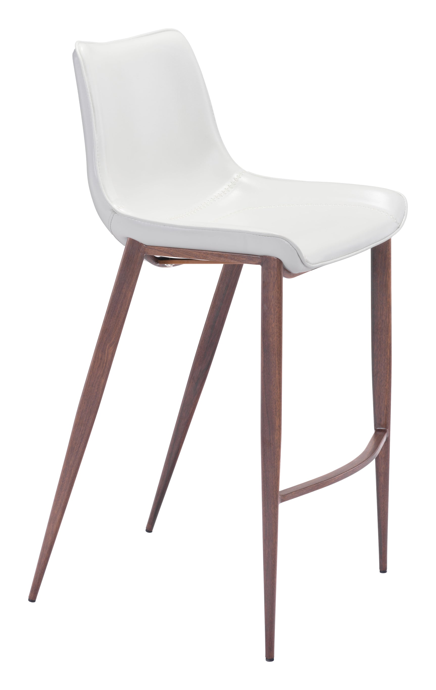 Magnus White & Walnut Barstool (Set of 2)