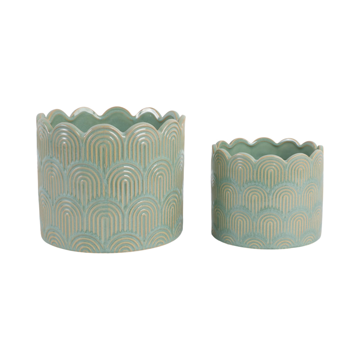 Morganwind Sage Green Arch Planters (Set of 2)