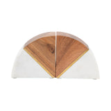 Hamptonwick White/Brown/Gold Bookends (Set of 2)