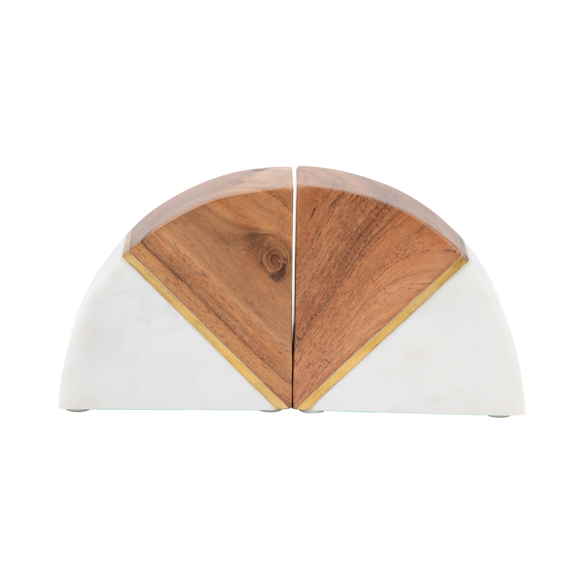 Hamptonwick White/Brown/Gold Bookends (Set of 2)