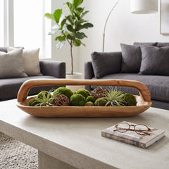 Tahoe Pines Brown Wood Tray with Handle