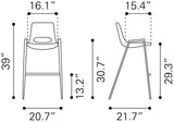 Desi Azure Gray Barstool (Set of 2)