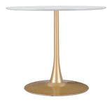Opus White & Gold Dining Table