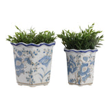 Enochfield Light Blue Chinoiserie Pot Planters (Set of 2)