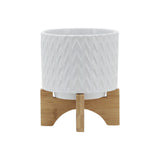 Bannister White Chevron Planter with Stand