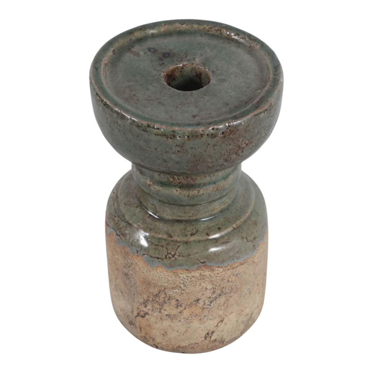 Bethune Green/Brown Small Traditional Pillar Holder