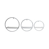 Grenada White/Silver Wood and Metal Wall Shelves (Set of 3)