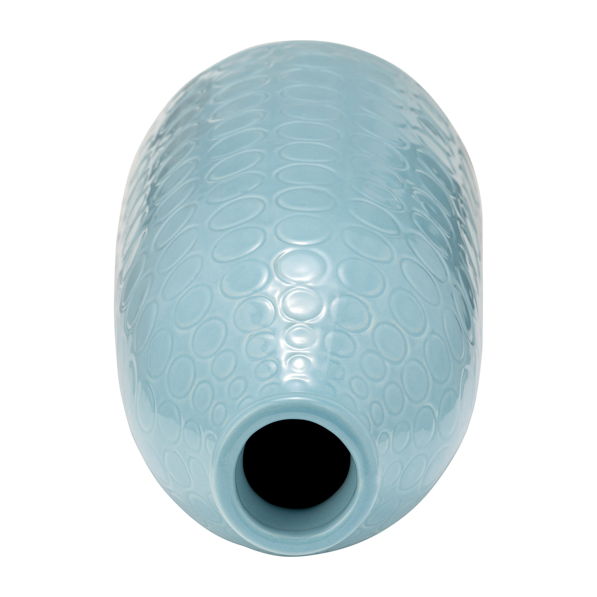 Whitlow Aqua Ceramic Circles Vase Haze