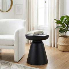 Ranchita Black Wood Side Table