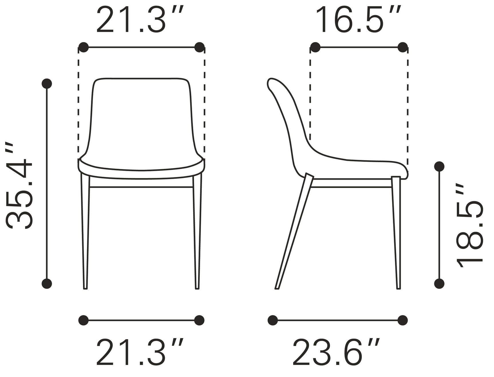 Magnus Black & Walnut Dining Chair (Set of 2)