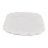 Elvas White Flat Scallop Edge Marble Tray