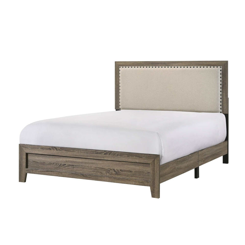 Millie Brownish Gray Upholstered Twin Panel Bed - Ornate Home