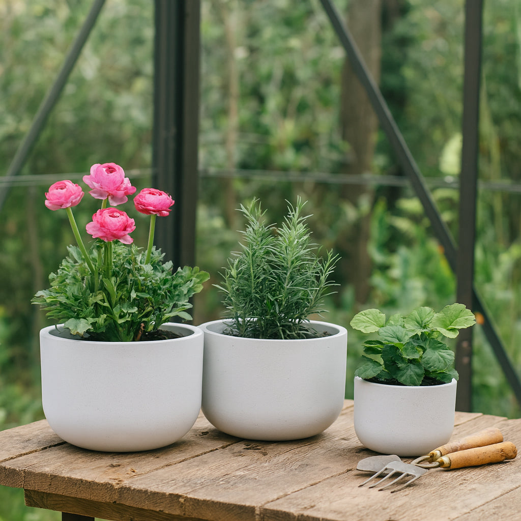 Kira White Planters (Set of 3)