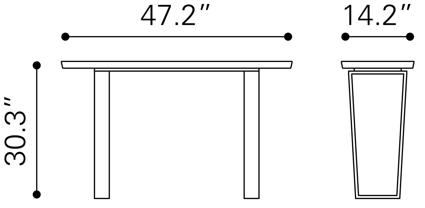 Atlas White & Silver Console Table