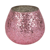 Bodfish Pink Glass Crackled Scented Candle