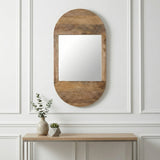 Santa Ysabel Brown Wood Oval Mirror