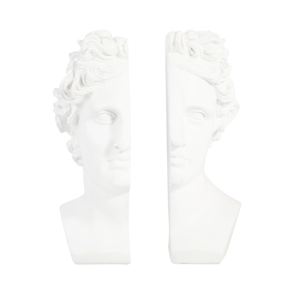 Pond White Resin Greek Goddess Bookends (Set of 2)