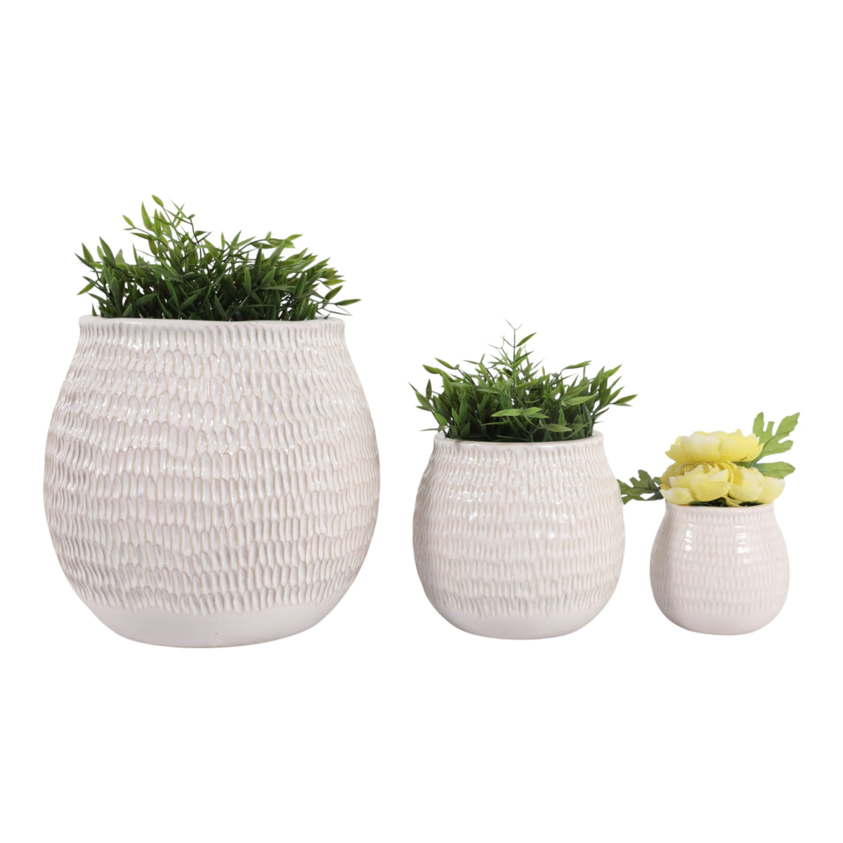 Hiltoncliff Ivory Planters (Set of 3)