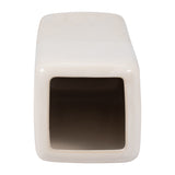 Coromar Ivory Ceramic Squared Grooved Vase