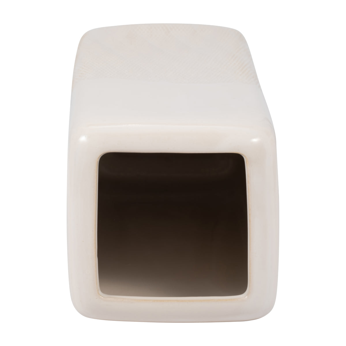 Coromar Ivory Ceramic Squared Grooved Vase