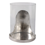 Wilson Grove Silver/Clear Metal Base Hurricane Pillar Holder