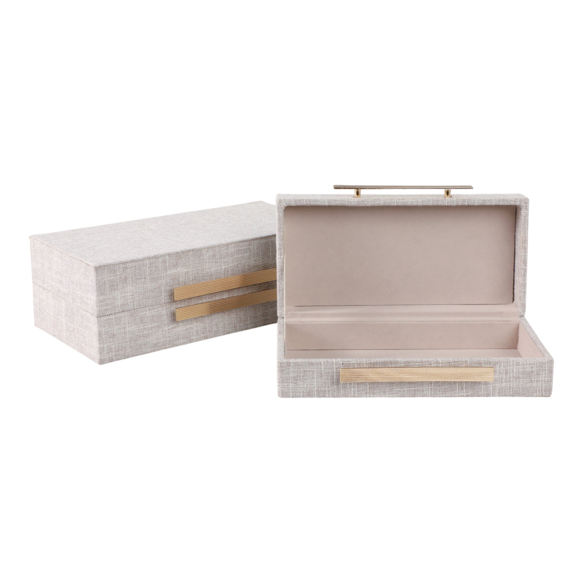 Mohawk White Rectangular Boxes with Double Hardware (Set of 2)