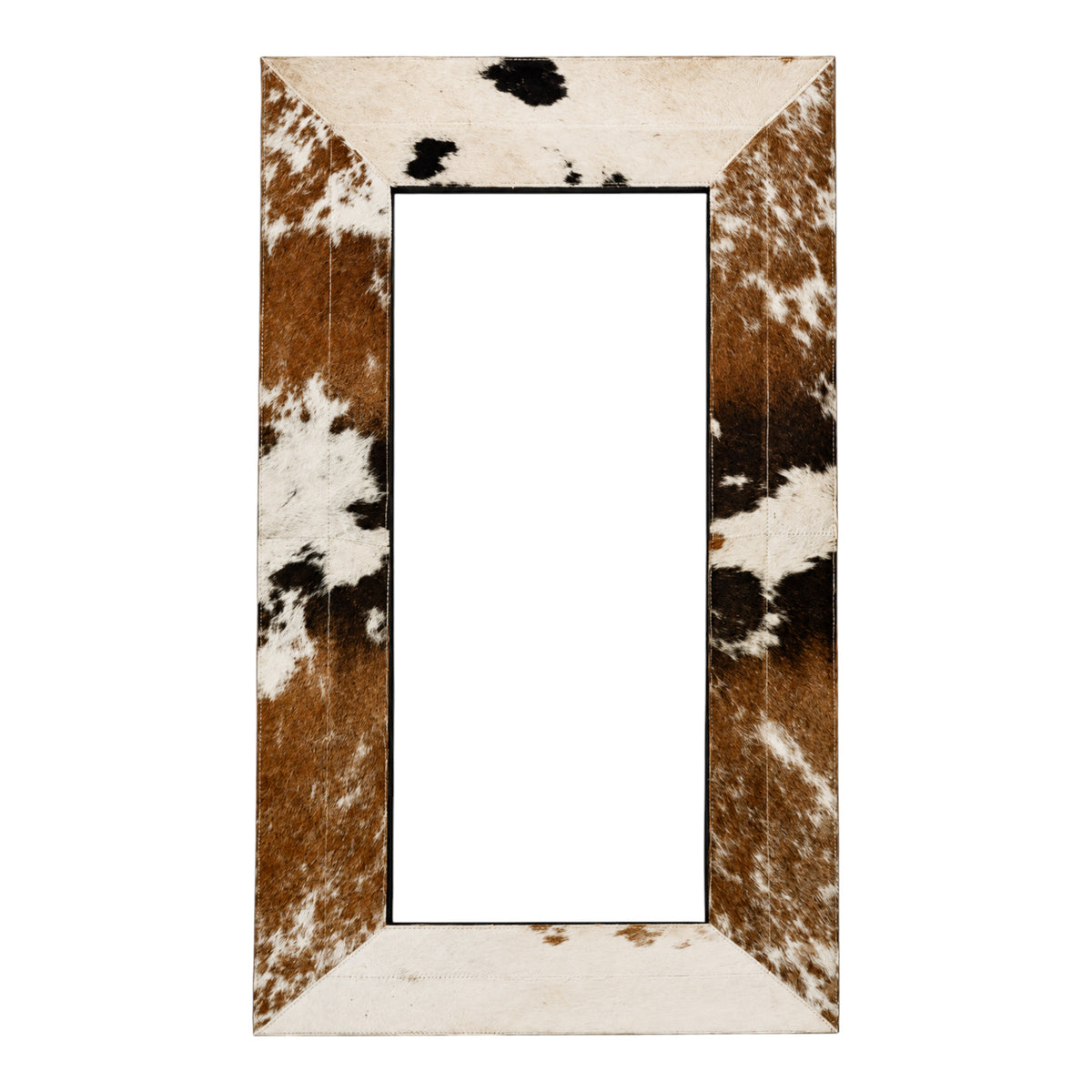 Racimo Brown/White Small Hair on Hide Cow Print Mirror