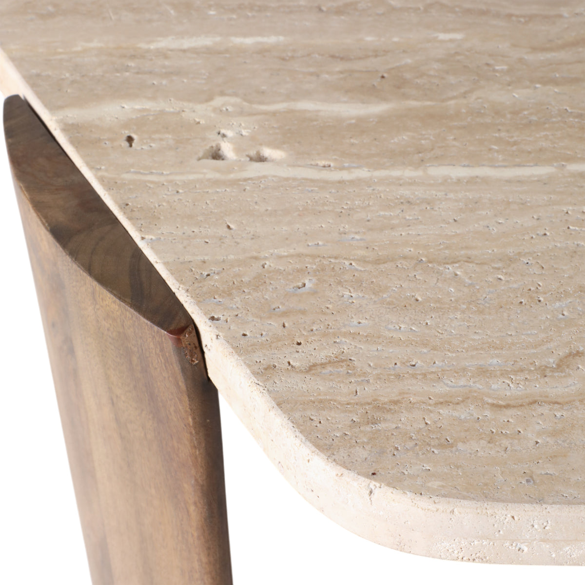 Mecca Brown Hexagon Travertine Coffee Table