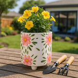 Almaway White/Green/Pink Planter