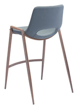 Desi Azure Gray & Walnut Counter Stool (Set of 2)