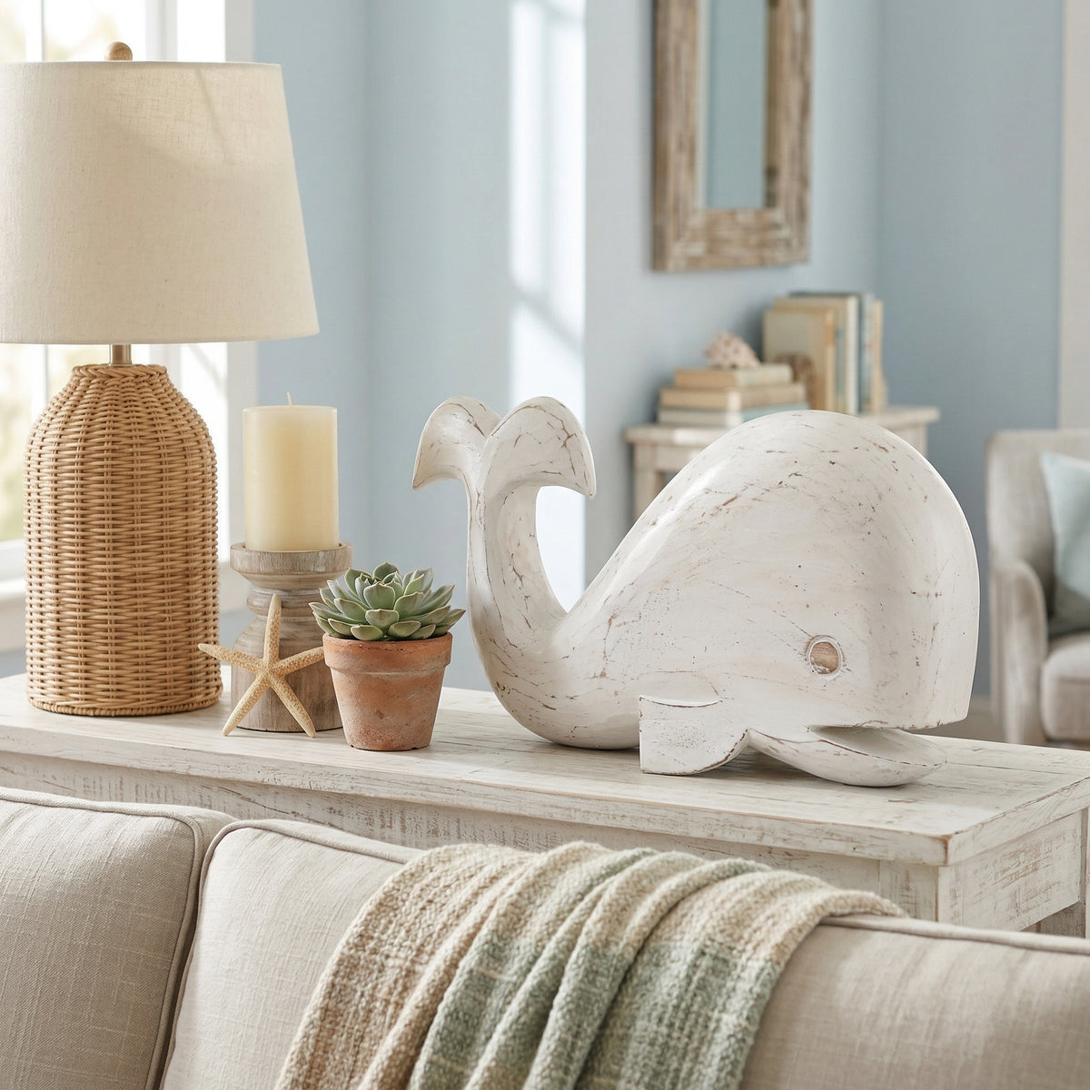 Jordanfield White Alibizia Wood Whale