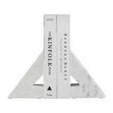 Vestil White Marble Right Triangle Bookends (Set of 2)