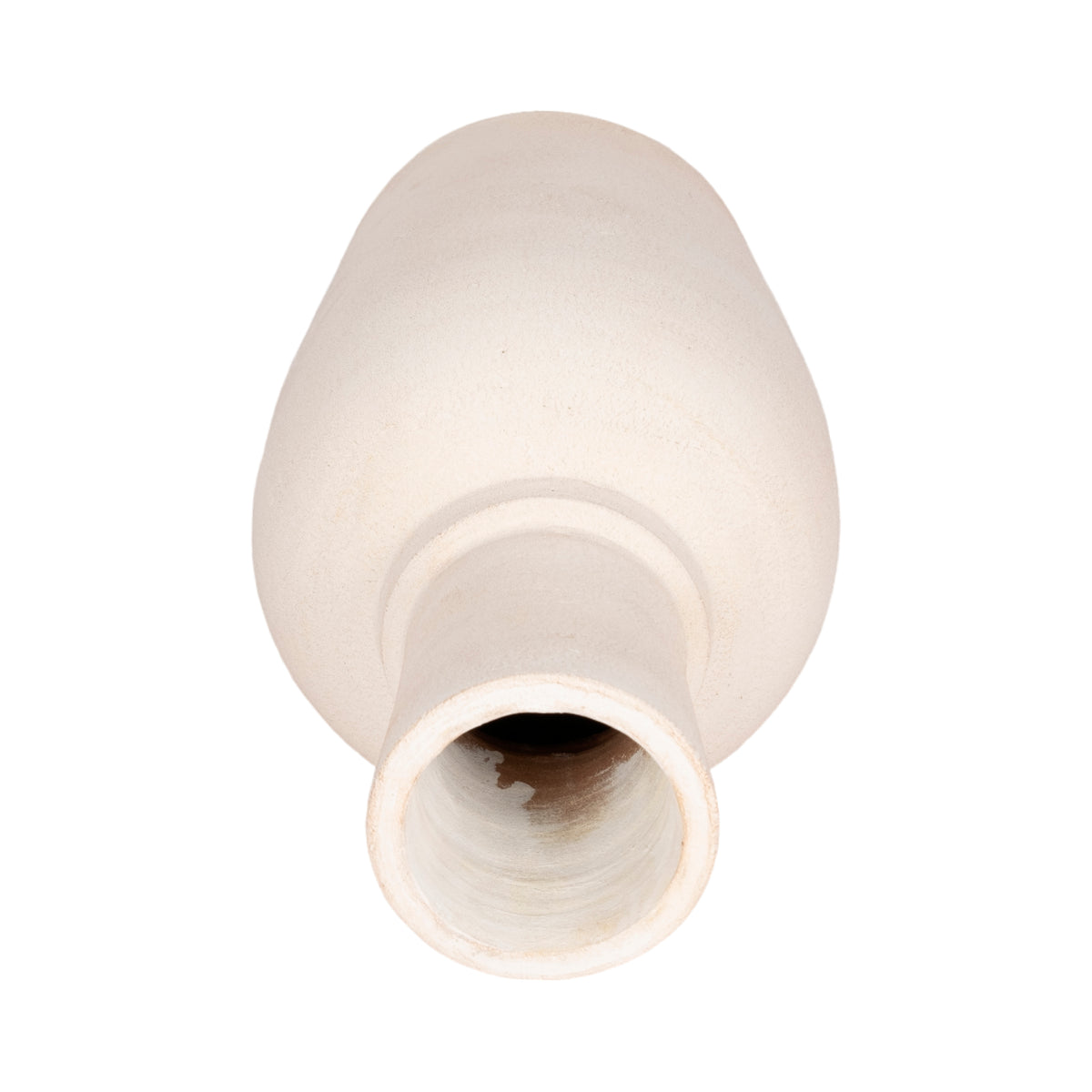 Samsonbrook Ivory Terracotta Vase with Ring at Neck