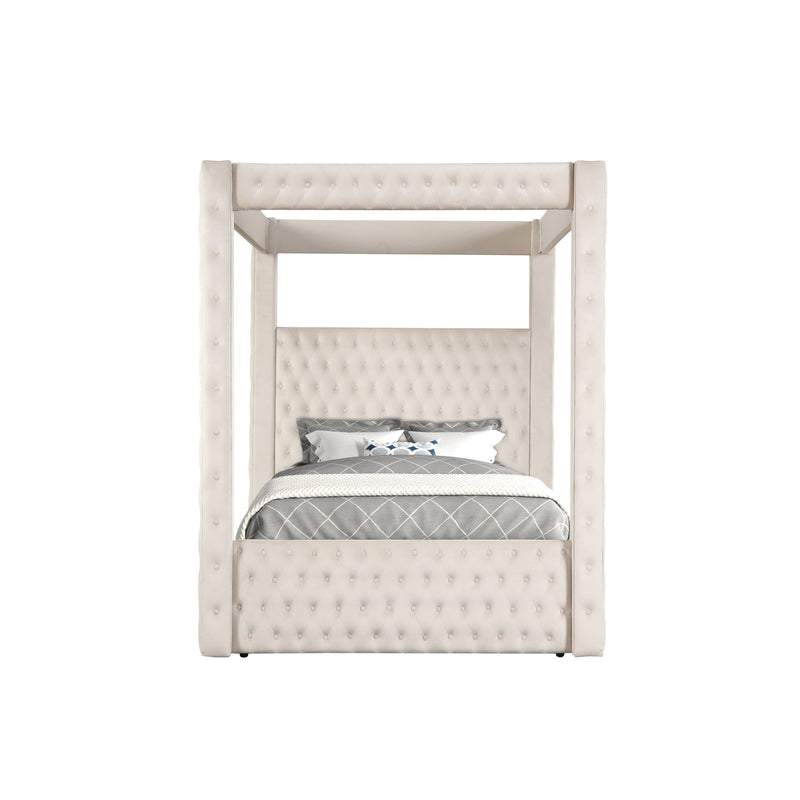 Annabelle Ivory King Canopy Bed Frame - Ornate Home