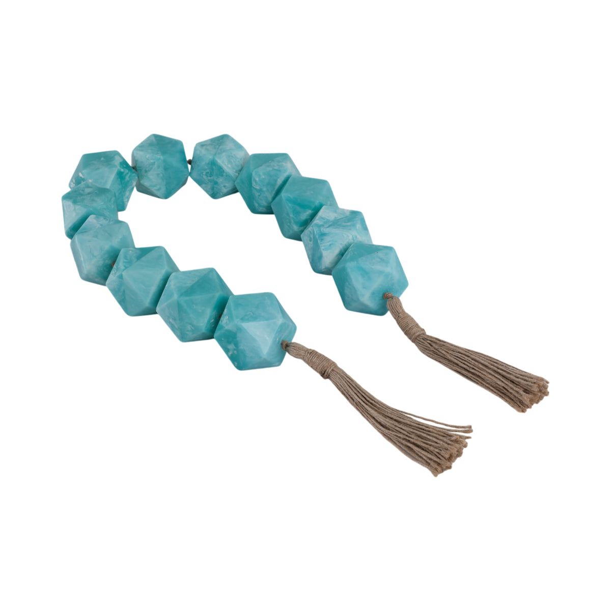 Bayview Blue Geo Carved Bead Garland