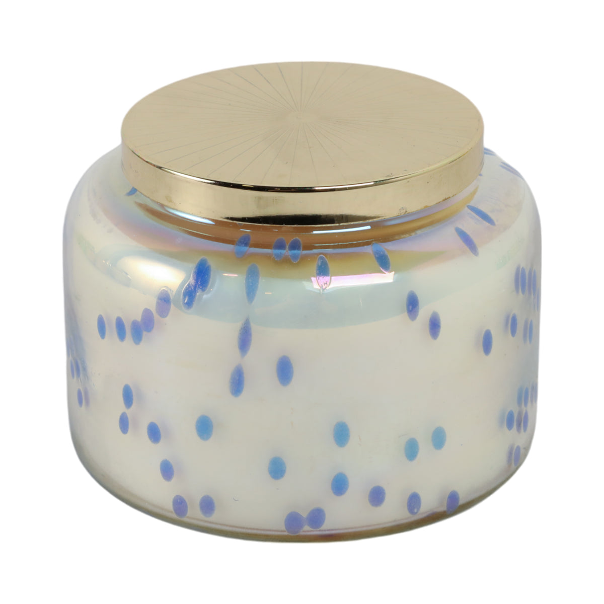 Dashholm Blue/Gold Verbena Bead Luster Lidded Candle
